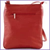 VIA55 női keresztpántos kistáska elöl széles zsebbel, rostbőr, vörös lupusbag-hu 3