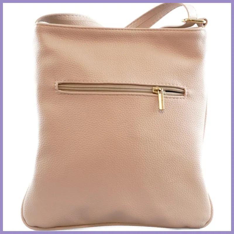 VIA55 női keresztpántos táska 3 sávval, rostbőr, arany3 lupusbag-hu 3