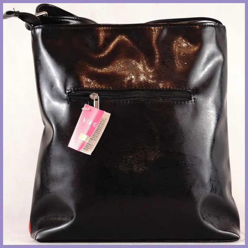 VIA55 női keresztpántos táska 3 sávval, rostbőr, piros2 lupusbag-hu 3