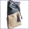 VIA55 női keresztpántos táska, rostbőr, fekete lupusbag-hu 2