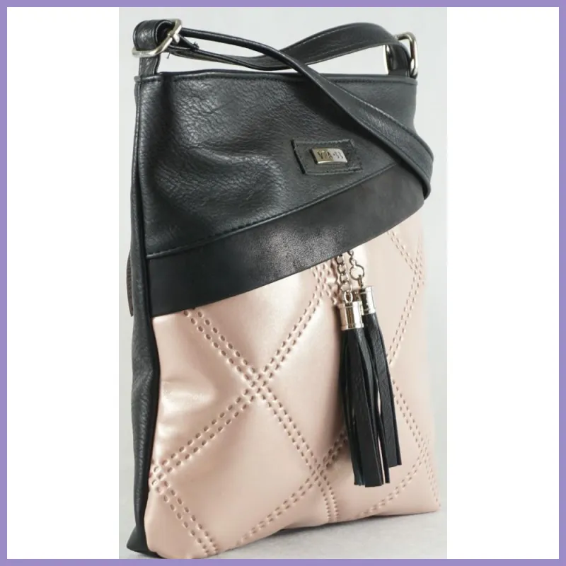 VIA55 női keresztpántos táska, rostbőr, rózsaszín lupusbag-hu 2