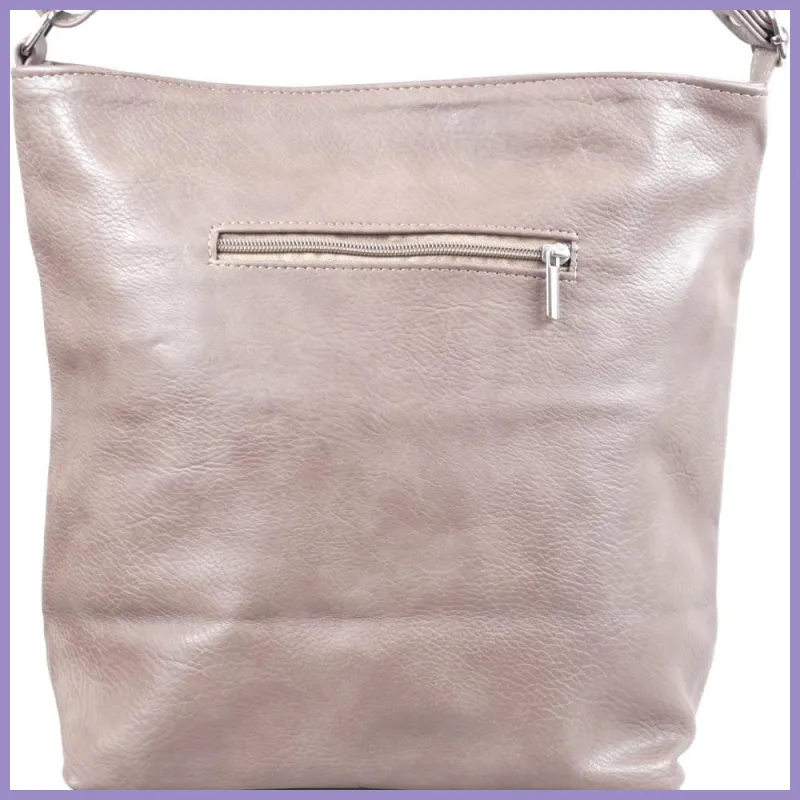 VIA55 női láncos válltáska rojttal, rostbőr, barna lupusbag-hu 4