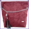 VIA55 női láncos válltáska rojttal, rostbőr, bordó lupusbag-hu 2