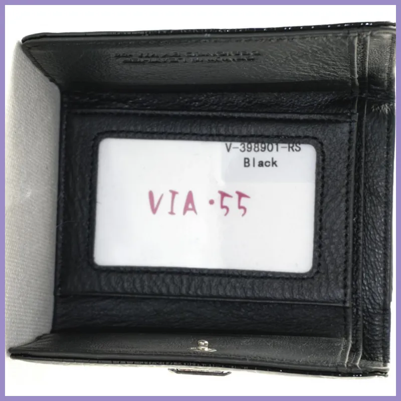 VIA55 női pénztárca, rövid fazon, bőr, fekete lupusbag-hu 5