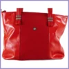 VIA55 női válltáska díszes vállpánttal, rostbőr, piros lupusbag-hu 2