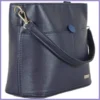 VIA55 női válltáska díszgombbal, rostbőr, kék lupusbag-hu 2