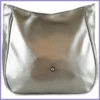 VIA55 női válltáska karikás füllel, rostbőr, ezüst lupusbag-hu 2