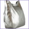 VIA55 női válltáska karikás füllel, rostbőr, ezüst lupusbag-hu 3