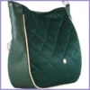 VIA55 női válltáska karikás füllel, rostbőr, zöld lupusbag-hu 3