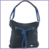 VIA55 női válltáska kötéllel és karikával, rostbőr, kék lupusbag-hu 1