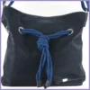 VIA55 női válltáska kötéllel és karikával, rostbőr, kék lupusbag-hu 2