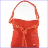 VIA55 női válltáska kötéllel és karikával, rostbőr, piros lupusbag-hu 1