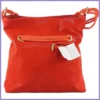 VIA55 női válltáska kötéllel és karikával, rostbőr, piros lupusbag-hu 4
