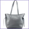VIA55 női válltáska oldalt összehúzható, rostbőr, szürke lupusbag-hu 1