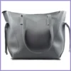 VIA55 női válltáska oldalt összehúzható, rostbőr, szürke lupusbag-hu 4