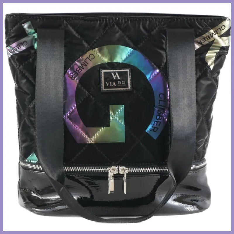 VIA55 női válltáska varrott biz.öv jellegű pánttal, rostbőr, fekete lupusbag-hu 1