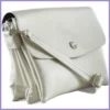 VIA55 tripla rekeszes női keresztpántos táska, rostbőr, ezüst lupusbag-hu 2
