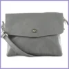 VIA55 tripla rekeszes női keresztpántos táska, rostbőr, szürke lupusbag-hu 1