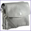 VIA55 tripla rekeszes női keresztpántos táska, rostbőr, szürke lupusbag-hu 2