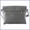 VIA55 tripla rekeszes női keresztpántos táska, rostbőr, szürke lupusbag-hu 3